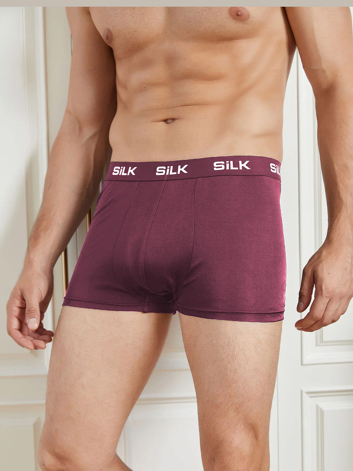 [Wine] SilkSilky-UK Pure Silk Mens Underwear 001