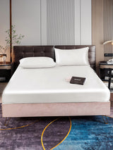 [White] SilkSilky-UK 22Momme Bed Linen Set 001