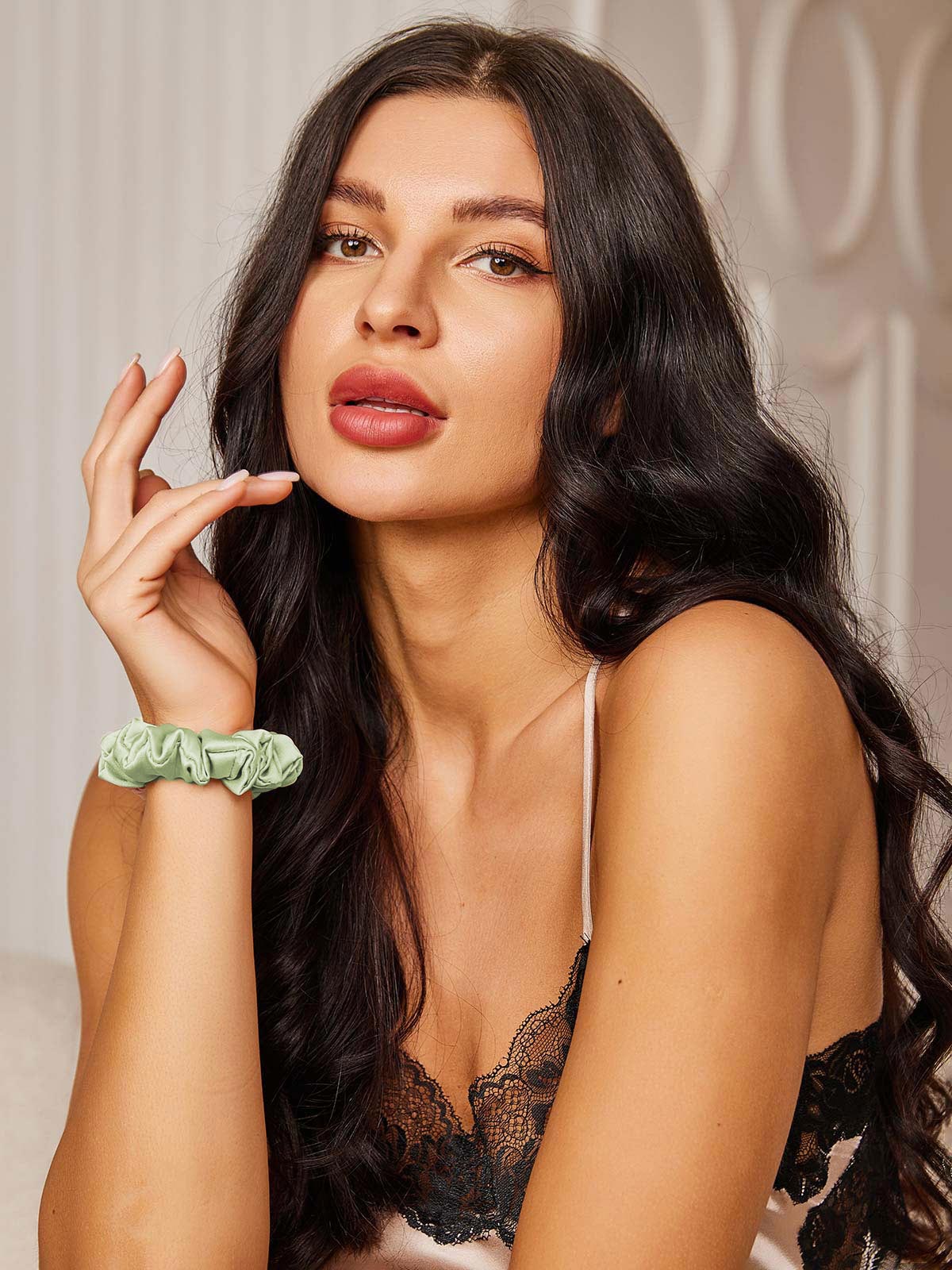 [Light Green] SilkSilky-UK Scrunchie 003