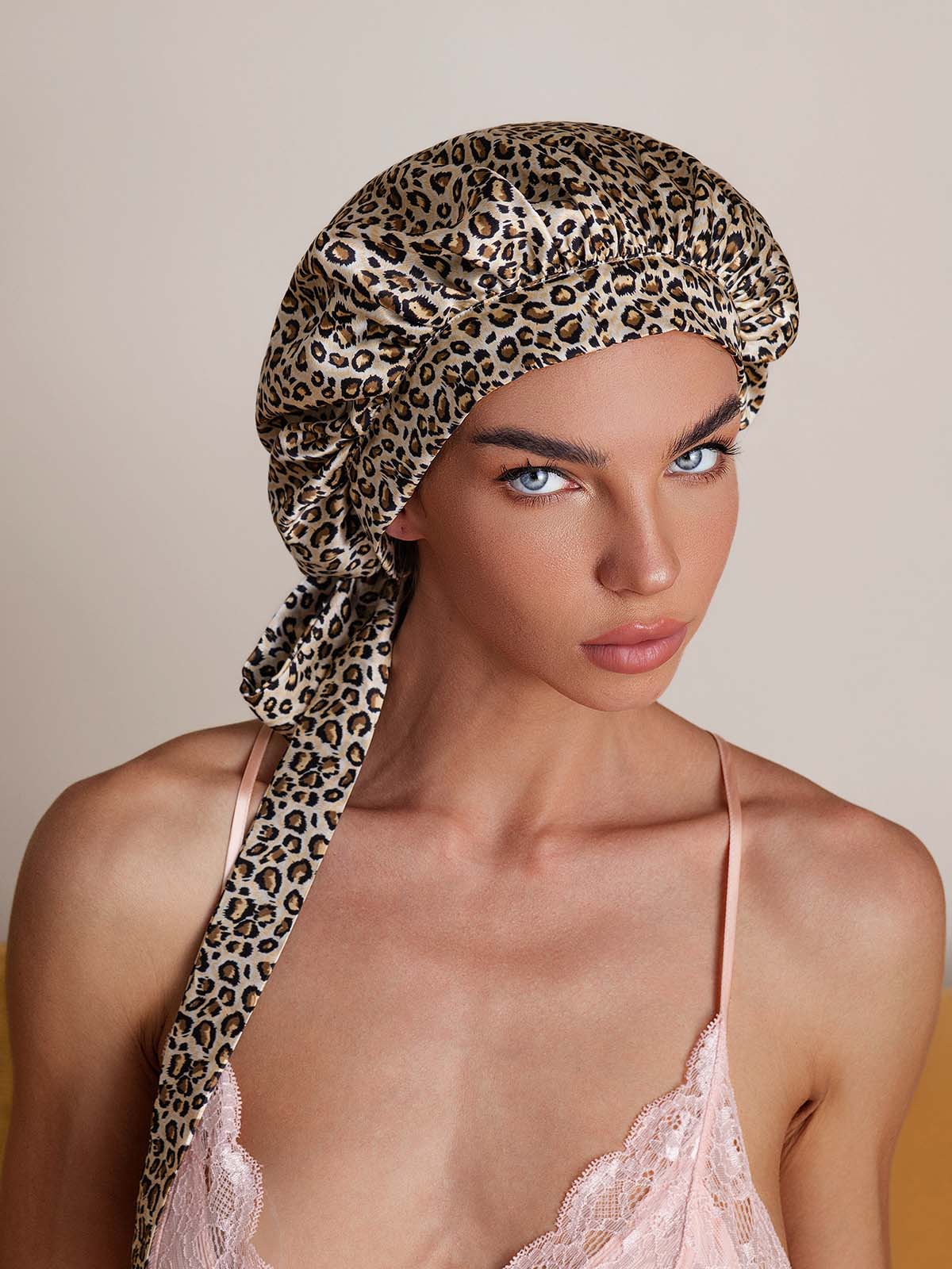 [Leopard] SilkSilky-UK Pure Silk Sleep Cap 005