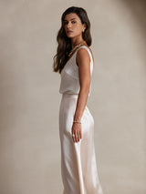 [White] SilkSilky-UK Sleeveless Camisole 004