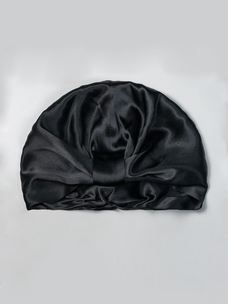 SilkSilky-UK Pure Silk Sleep Cap Black 005