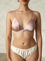[Pale Mauve] SilkSilky-UK Silk Jersey Bra 003