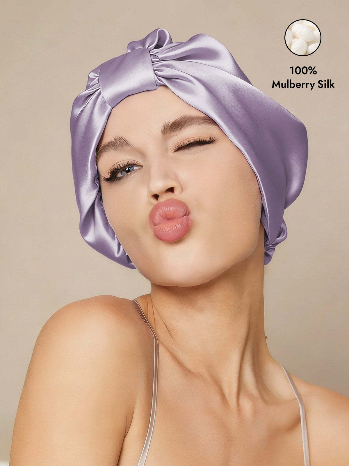 [Lavender] SilkSilky-UK Sleep Cap 001