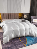 SilkSilky UK 22Momme Pure Silk Duvet Cover Silver 003