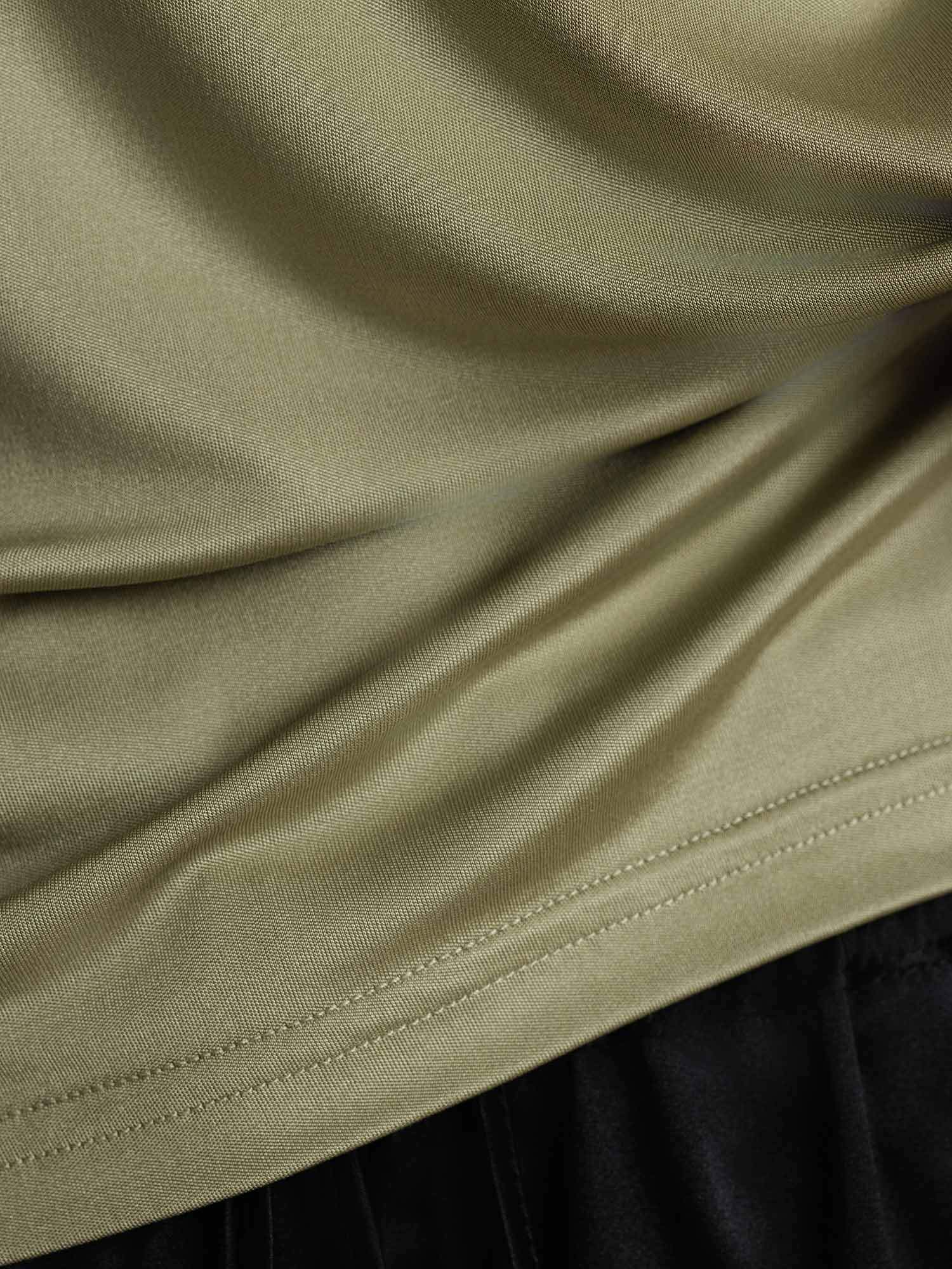 [Dried Herb] SilkSilky-UK Pure Silk Collar Women's T-Shirt 005