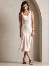 [Beige] SilkSilky-UK Sleeveless Dress 001