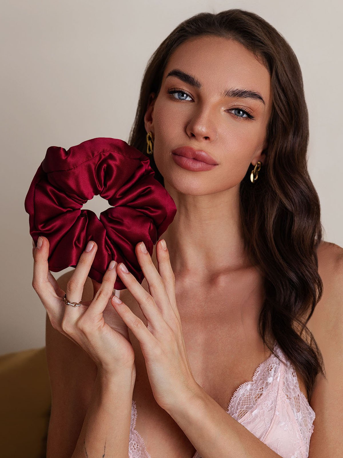 [Wine] SilkSilky-UK Pure Silk Scrunchie 002