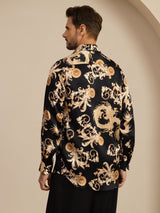 [Black Dragon] SilkSilky-UK Long Sleeve Lapel Collar Men's Shirt 002