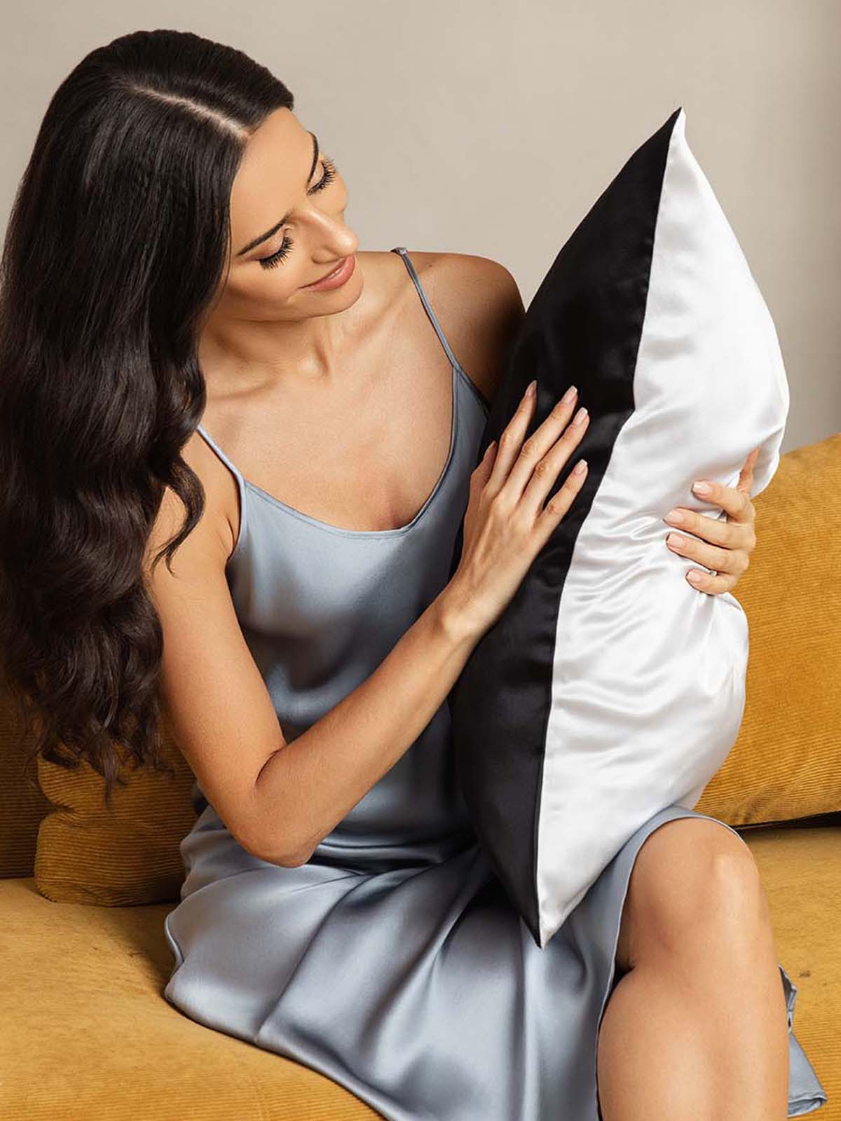 [Black+Silver] SilkSilky-UK 22Momme Pure Silk Pillowcase 003