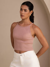 [Pink] SilkSilky-UK Sleeveless Crew Neck Camisole 003