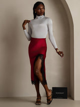 [Light Gray] SilkSilky-UK Silk Jersey Long Sleeve Turtle Neck Women's T-Shirt 005