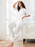 SilkSilky-UK-Pure-Silk-Half-Sleeve-Round-Neck-Women's-Pyjamas-White-001