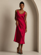 [Wine] SilkSilky-UK Sleeveless Dress 001