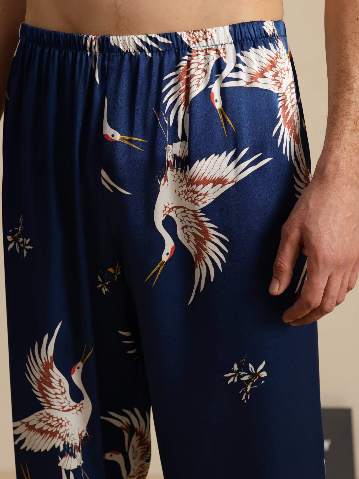 [Dark Blue] SilkSilky-UK 19Momme Mens Sleep Bottoms 005