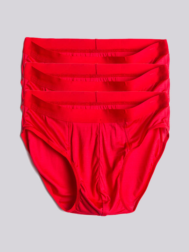[Red] SilkSilky-UK Pure Silk Mens Underwear 005