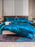 SilkSilky UK 22Momme Pure Silk Bedding Set Teal 001