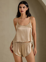 [Champagne Gold] SilkSilky-UK Spaghetti Strap Camisole Set 003
