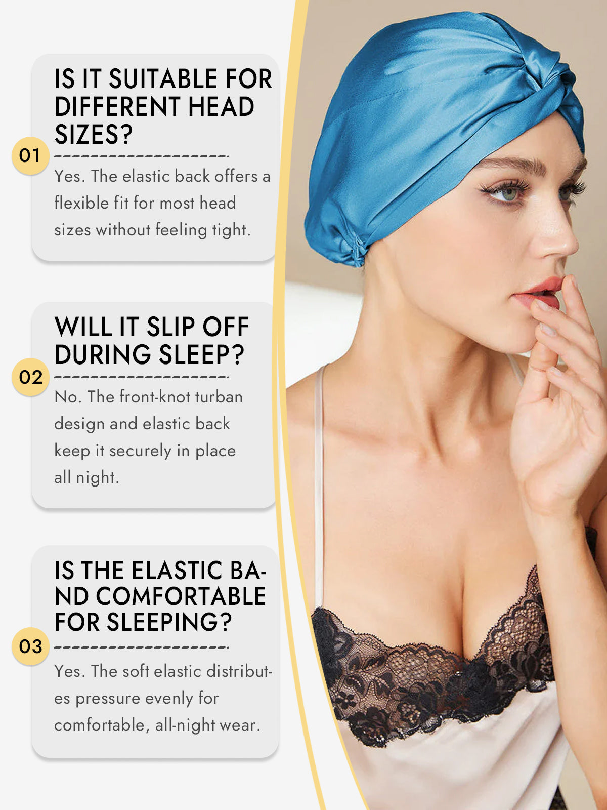 [Teal] SilkSilky-UK Pure Silk Sleep Cap 007