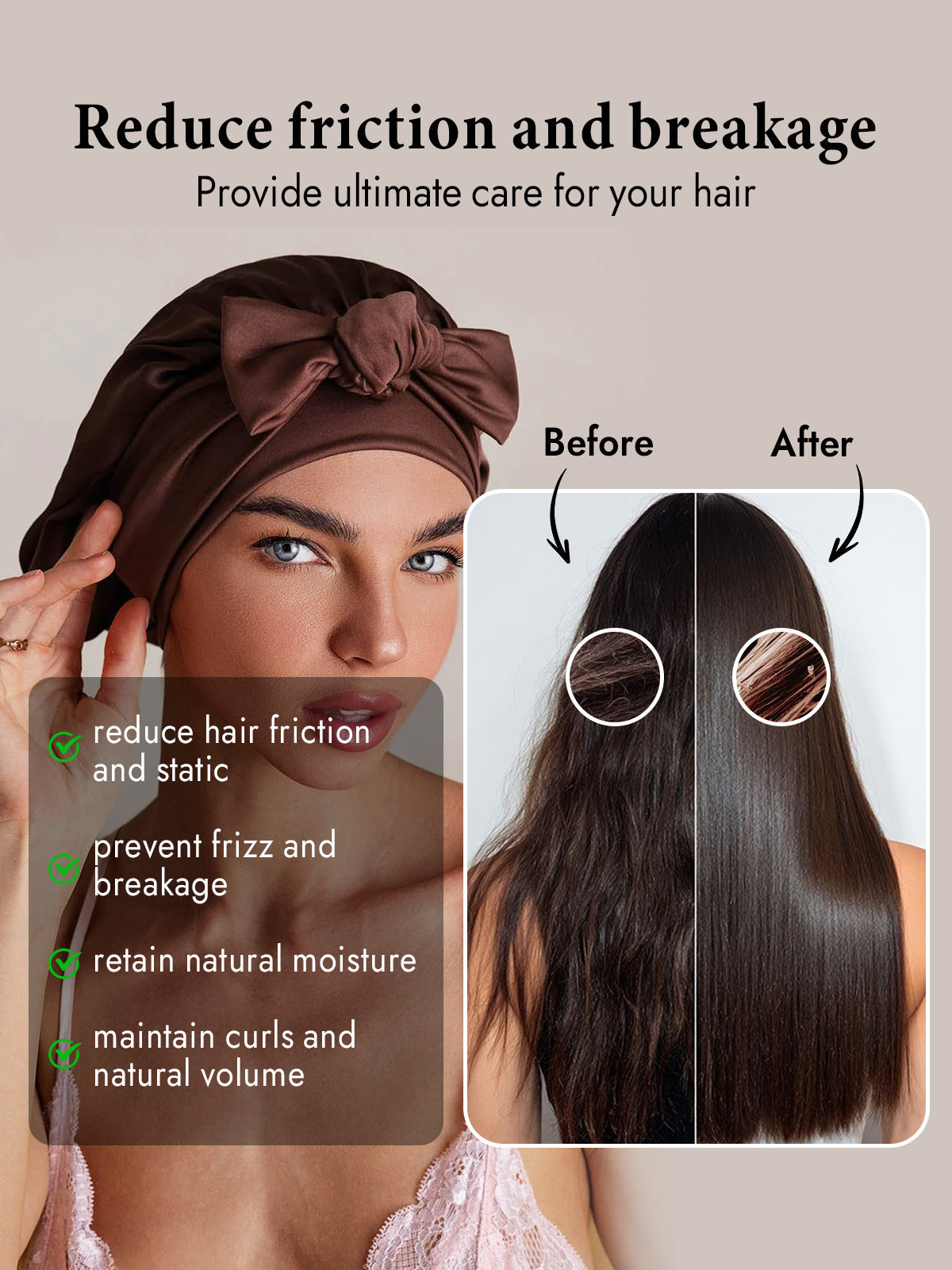 [Coffee] SilkSilky-UK Pure Silk Sleep Cap 003