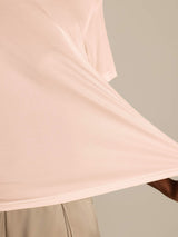 [Light Pink] SilkSilky-UK 100% Silk Jersey Short Sleeve Round Neck Women's T-Shirt 005