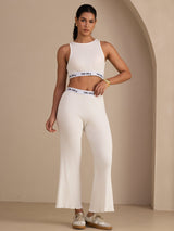 [White] SilkSilky-UK Sleeveless Crew Neck Women's Outfit Sets 004
