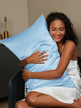 [Light Blue] SilkSilky-UK 19Momme Pure Silk Pillowcase 002