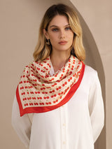 [Beige Cherry] SilkSilky-UK Scarf 005