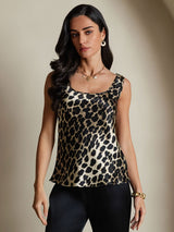 [Leopard] SilkSilky-UK 19Momme Silk U Neck Camisole 001,