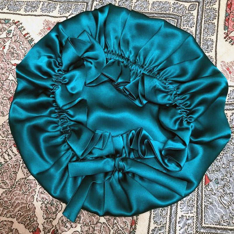 SilkSilky-UK Pure Silk Sleep Cap Teal 004