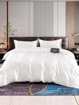 [White] SilkSilky-UK 22Momme Pure Silk Bedding Set 001,