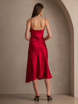 [Wine] SilkSilky-UK Spaghetti Strap Cowl Neck Dress 002