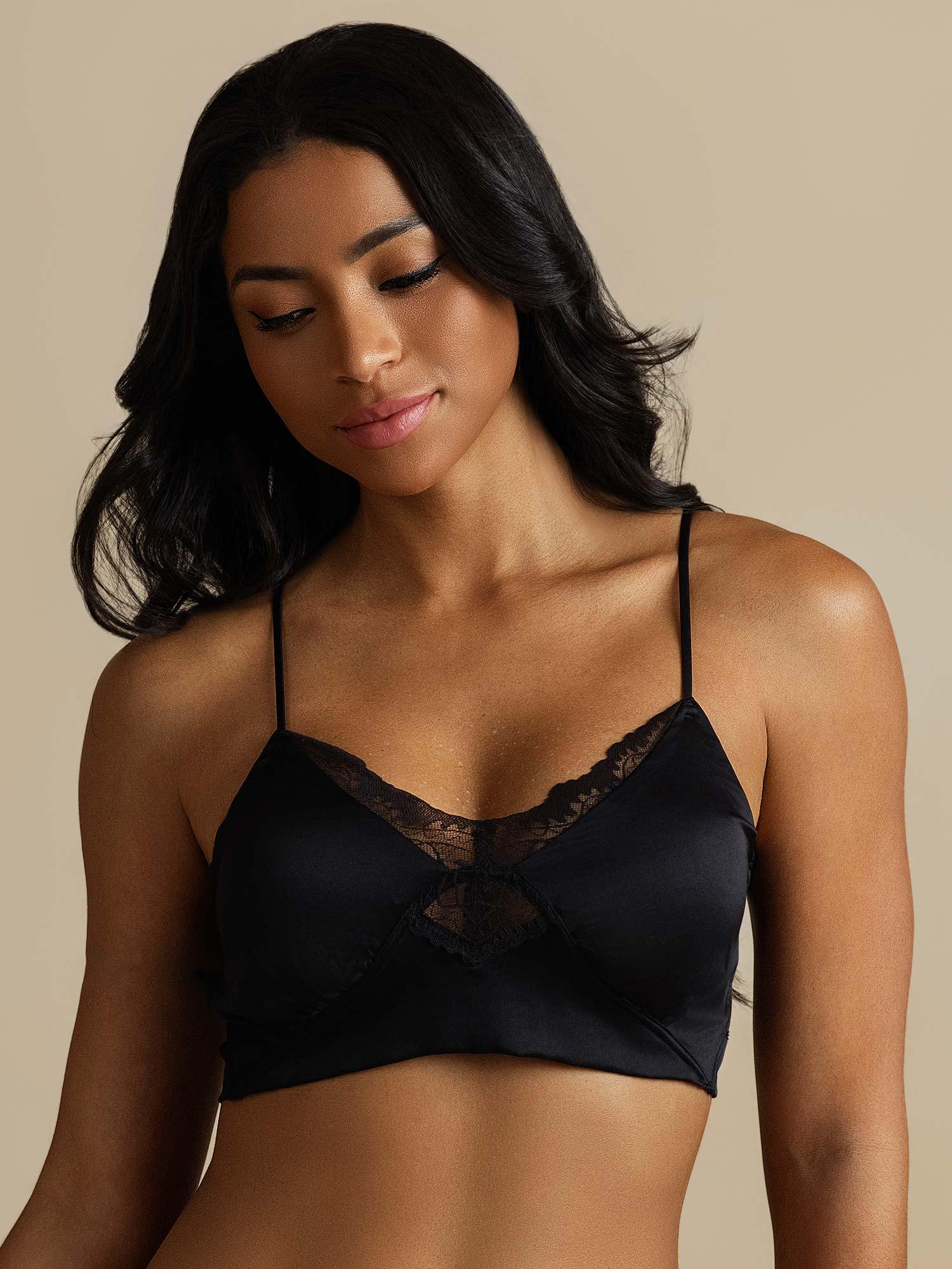 [Black] SilkSilky-UK Pure Silk Bra 001