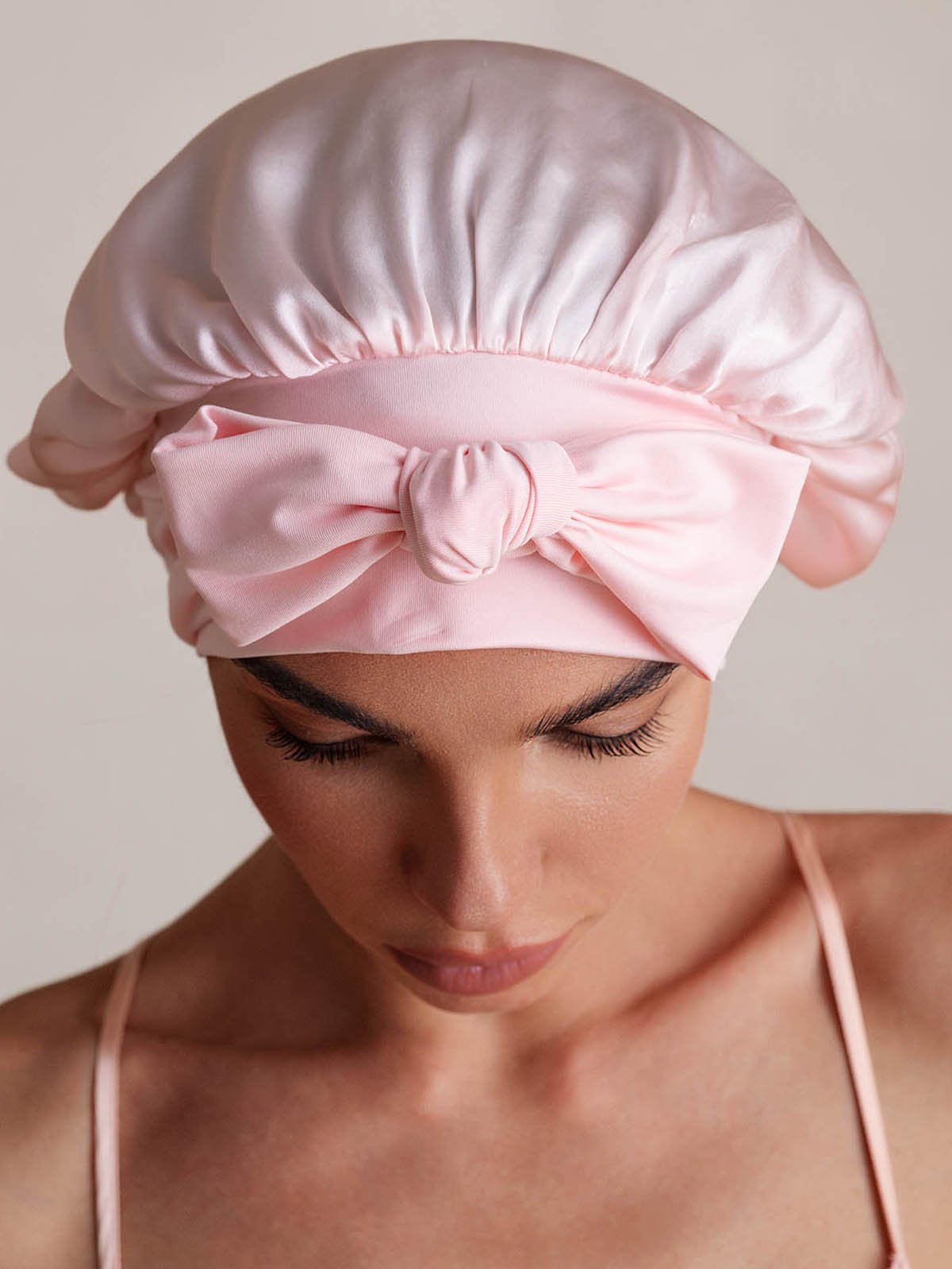 [Light Pink] SilkSilky-UK Pure Silk Sleep Cap 004