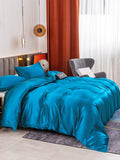 SilkSilky UK 19Momme Pure Silk Bedding Set Teal 003