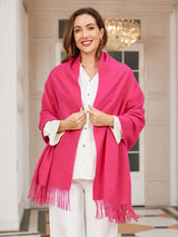 [Rose Red] SilkSilky-UK Wool Scarf 003