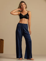 [Dark Blue] SilkSilky-UK 19Momme Machine-Washable Silk Women's Sleep Shorts 008