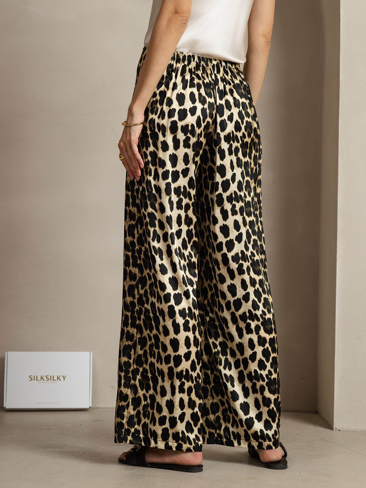 [Leopard] SilkSilky-UK 19Momme Silk Womens Pants 002