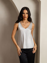 [Silver] SilkSilky-UK Sleeveless V Neck Camisole 003