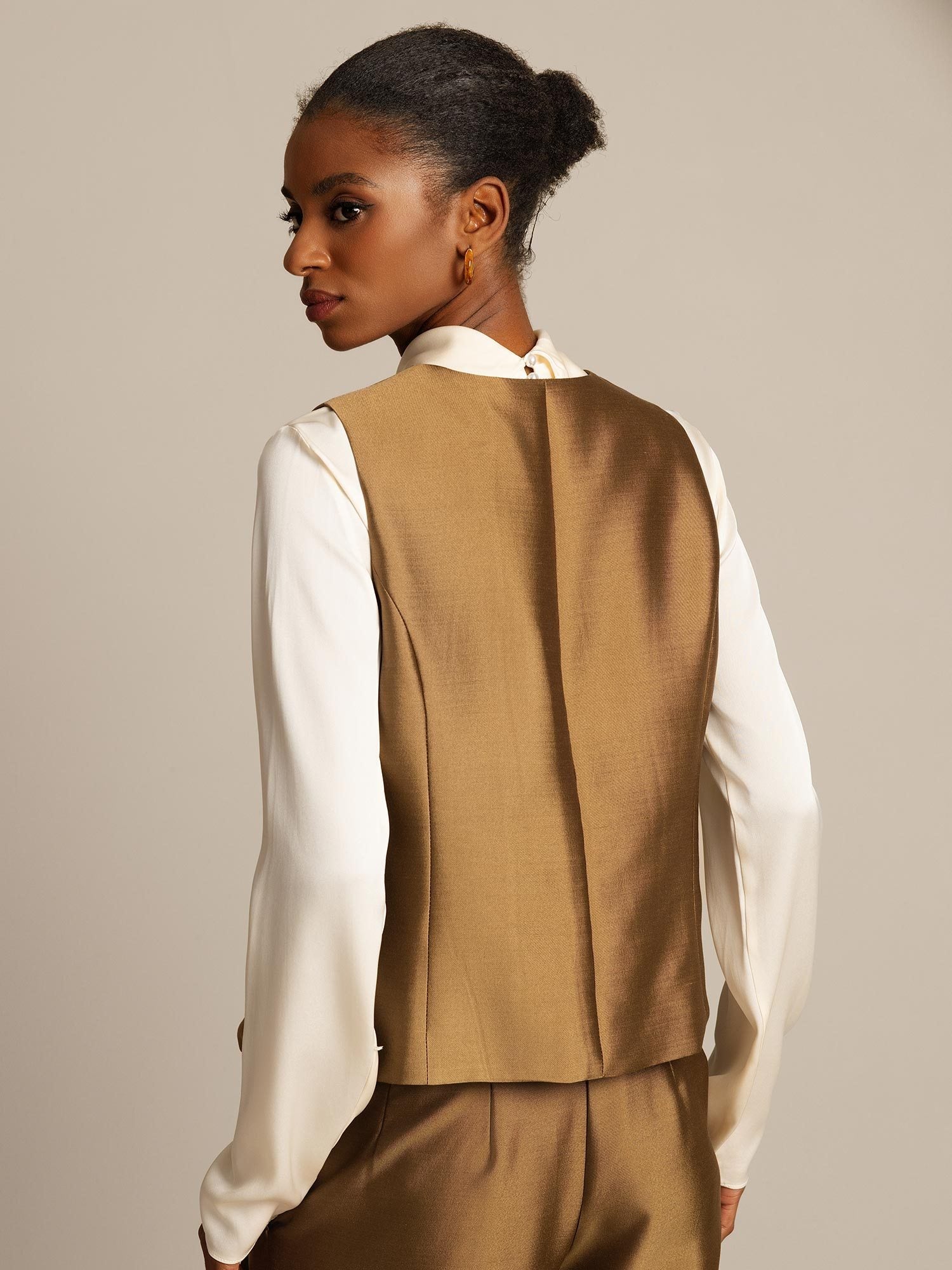 [Bronze] SilkSilky-UK 32Momme Silk-Wool Blend Womens Vest 002