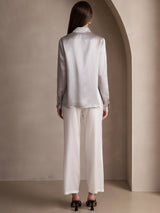 [Light Gray] SilkSilky-UK Long Sleeve Lapel Collar Women's Shirt 002