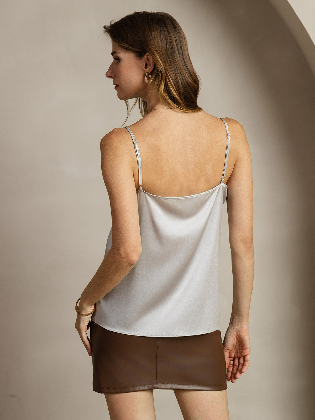 [Silver] SilkSilky-UK 19Momme Silk Round Neck Camisole 002