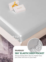 [Silver] SilkSilky-UK 22Momme Pure Silk Bedding Set 004,