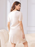 SilkSilky-UK-Pure-Silk-Short-Sleeve-V-Neck-Nightdress-White-002