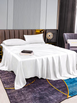 [White] SilkSilky-UK 22Momme Pure Silk Bedding Set 005,