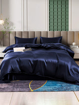 [Dark Blue] SilkSilky-UK 25Momme Pure Silk Bedding Set 001