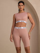 [Pink] SilkSilky-UK Sleeveless Crew Neck Women's Outfit Sets 001