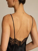 [Black] SilkSilky-UK Pure Silk Asymmetric Dress 004