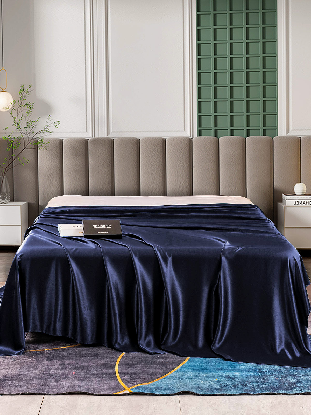 [Dark Blue] SilkSilky-UK 25Momme Pure Silk Sheet 002