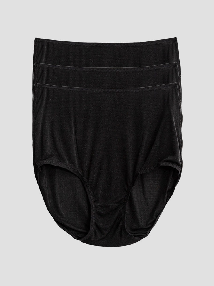 [Black] SilkSilky-UK Silk Knitted Panty 006